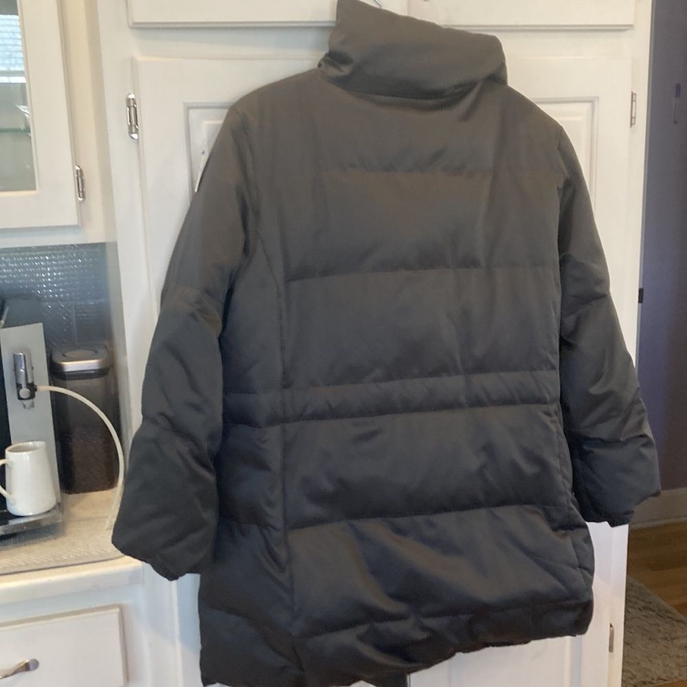 J. Jill Down Puffer Jacket Dark Grey Mid-Length Side Snap Jacket Large - Picture 6 of 11